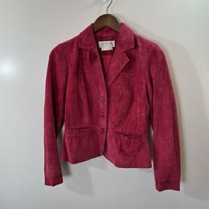 Margaret Godfrey Bloomingdale’s Women’s Suede Jacket Size S 4P Pink Barbiecore‎